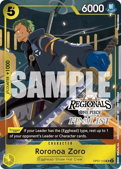 Roronoa Zoro (113) (Regionals Finalist Card Set 26-27)