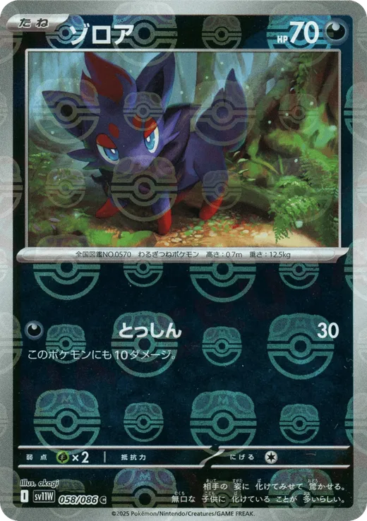 Zorua - 058/086 (Master Ball Pattern)