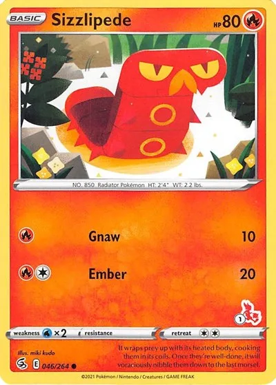 Sizzlipede - 046/264 (#1 Cinderace Stamped)