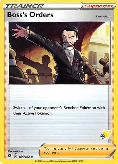 Boss's Orders - 154/192 (#44 Pikachu Stamped)
