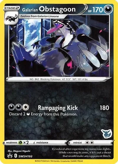 Galarian Obstagoon - SWSH193 (Eevee Stamped)