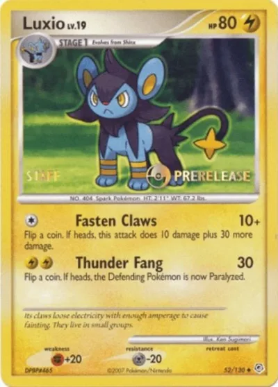 Luxio - 52/130 (Prerelease) [Staff]