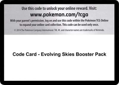 Code Card - Evolving Skies Booster Pack