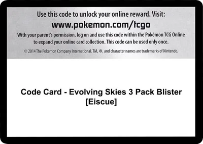Code Card - Evolving Skies 3 Pack Blister [Eiscue]
