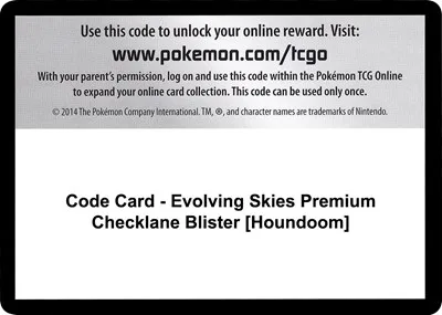 Code Card - Evolving Skies Premium Checklane Blister [Houndoom]
