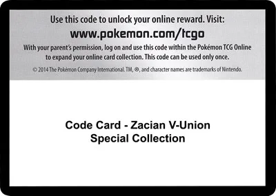 Code Card - Zacian V-UNION Special Collection