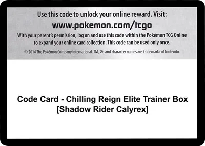 Code Card - Chilling Reign Elite Trainer Box [Shadow Rider Calyrex]