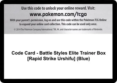 Code Card - Battle Styles Elite Trainer Box [Rapid Strike Urshifu] (Blue)