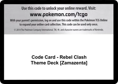 Code Card - Rebel Clash Theme Deck [Zamazenta]