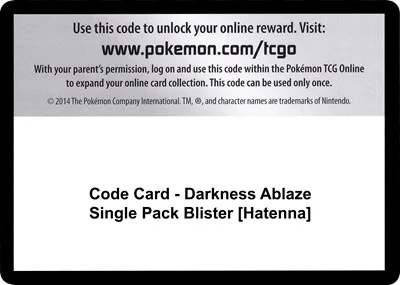 Code Card - Darkness Ablaze Single Pack Blister [Hatenna]