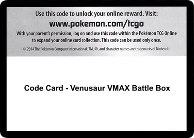 Code Card - Venusaur VMAX Battle Box