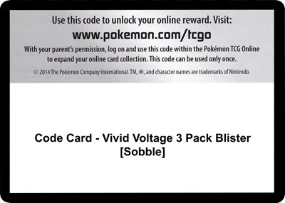 Code Card - Vivid Voltage 3 Pack Blister [Sobble]
