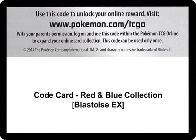Code Card - Red & Blue Collection [Blastoise EX]