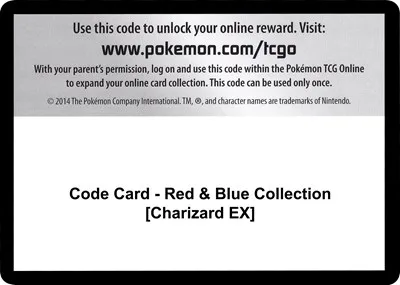 Code Card - Red & Blue Collection [Charizard EX]