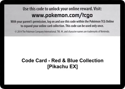 Code Card - Red & Blue Collection [Pikachu EX]