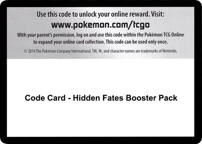 Code Card - Hidden Fates Booster Pack
