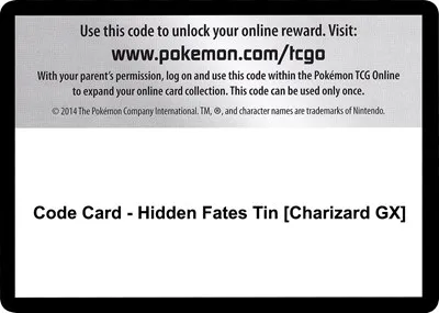 Code Card - Hidden Fates Tin [Charizard GX]