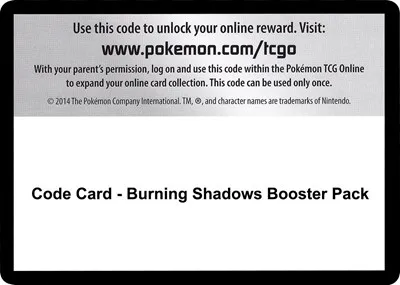Code Card - Burning Shadows Booster Pack