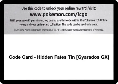 Code Card - Hidden Fates Tin [Gyarados GX]
