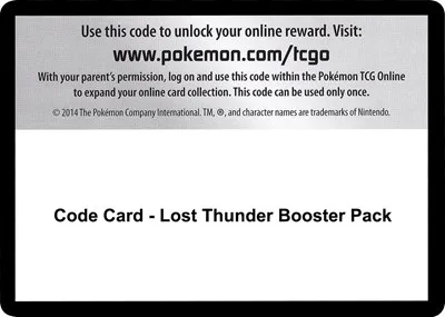 Code Card - Lost Thunder Booster Pack