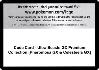 Code Card - Ultra Beasts GX Premium Collection [Pheromosa GX & Celesteela GX]