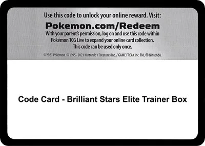 Code Card - Brilliant Stars Elite Trainer Box
