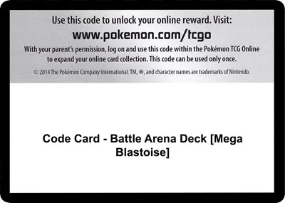 Code Card - Battle Arena Deck [Mega Blastoise]