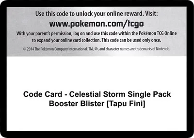 Code Card - Celestial Storm Single Pack Booster Blister [Tapu Fini]