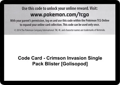 Code Card - Crimson Invasion Single Pack Blister [Golisopod]