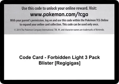 Code Card - Forbidden Light 3 Pack Blister [Regigigas]