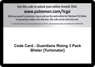 Code Card - Guardians Rising 3 Pack Blister [Turtonator]