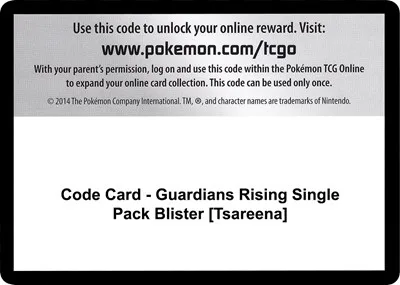 Code Card - Guardians Rising Single Pack Blister [Tsareena]