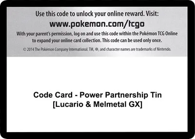 Code Card - Power Partnership Tin [Lucario & Melmetal GX]