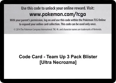 Code Card - Team Up 3 Pack Blister [Ultra Necrozma]