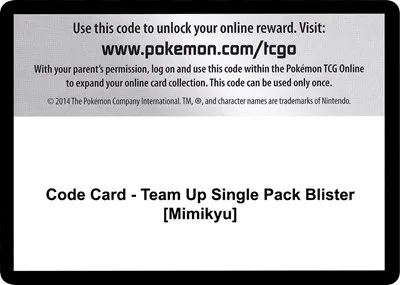 Code Card - Team Up Single Pack Blister [Mimikyu]