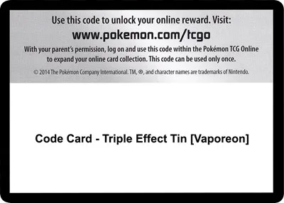 Code Card - Triple Effect Tin [Vaporeon]