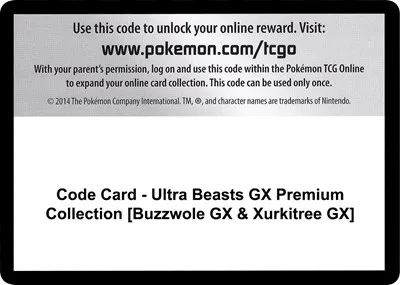 Code Card - Ultra Beasts GX Premium Collection [Buzzwole GX & Xurkitree GX]
