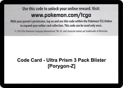 Code Card - Ultra Prism 3 Pack Blister [Porygon-Z]
