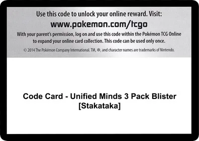Code Card - Unified Minds 3 Pack Blister [Stakataka]