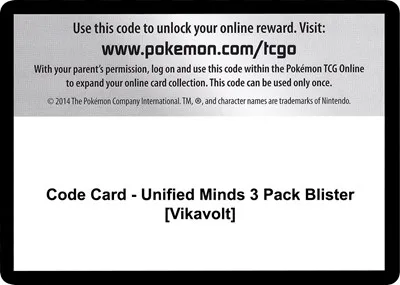 Code Card - Unified Minds 3 Pack Blister [Vikavolt]
