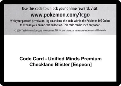 Code Card - Unified Minds Premium Checklane Blister [Espeon]