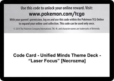 Code Card - Unified Minds Theme Deck - "Laser Focus" [Necrozma]