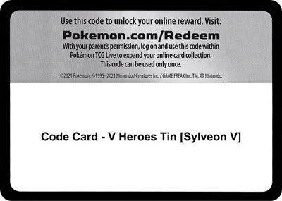 Code Card - V Heroes Tin [Sylveon V]