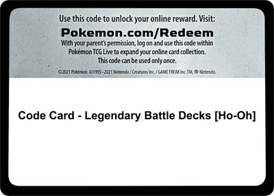 Code Card - Legendary Battle Decks [Ho-Oh]