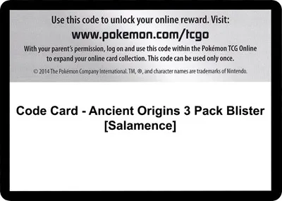 Code Card - Ancient Origins 3 Pack Blister [Salamence]