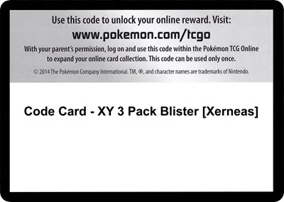 Code Card - XY 3 Pack Blister [Xerneas]