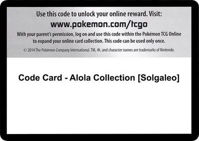 Code Card - Alola Collection [Solgaleo]
