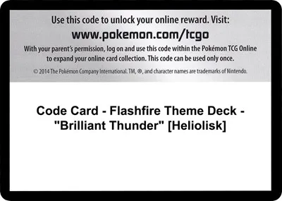 Code Card - Flashfire Theme Deck - "Brilliant Thunder" [Heliolisk]