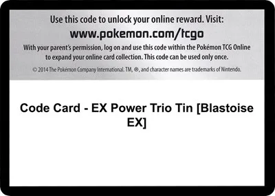 Code Card - EX Power Trio Tin [Blastoise EX]