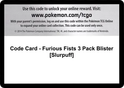Code Card - Furious Fists 3 Pack Blister [Slurpuff]